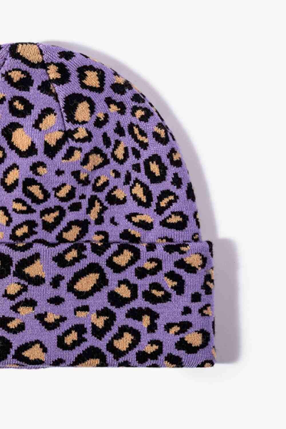 Leopard Pattern Cuffed Beanie - TRENDMELO