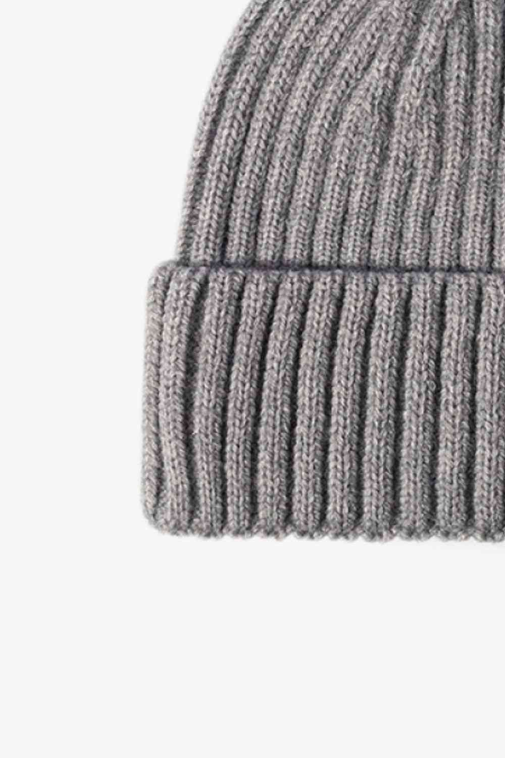 Rib-Knit Cuff Beanie - TRENDMELO