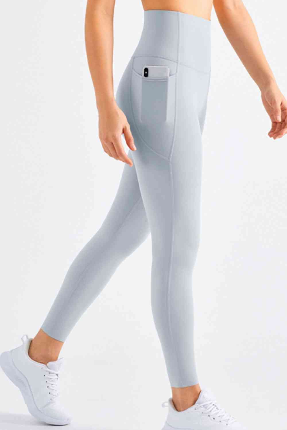 Highly Stretchy Elastic Waistband Pocket Yoga Leggings - TRENDMELO