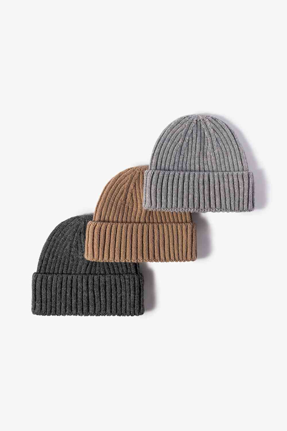 Rib-Knit Cuff Beanie - TRENDMELO