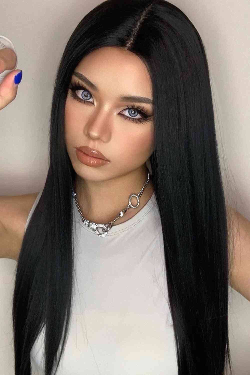 13*2" Long Lace Front Straight Synthetic Wigs 26" Long 150% Density - TRENDMELO