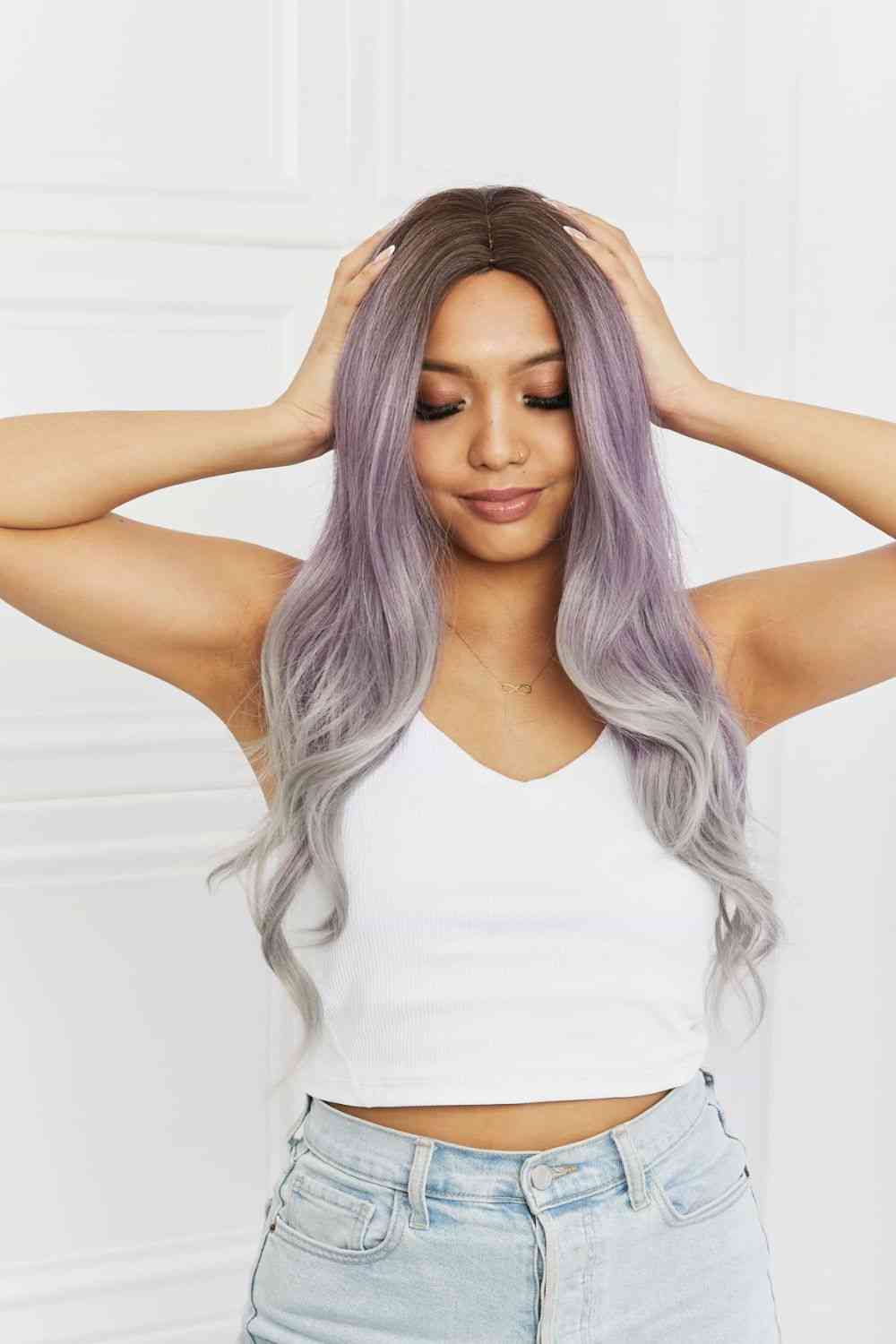 Elegant Wave Full Machine Synthetic Wigs in Purple 26'' - TRENDMELO