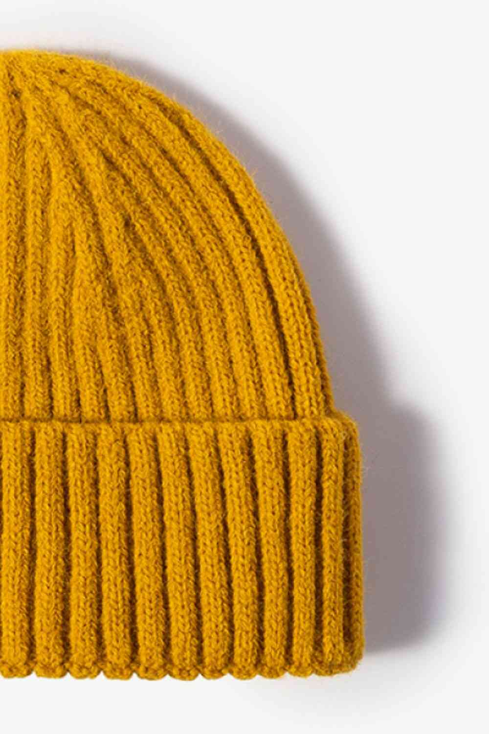 Rib-Knit Cuff Beanie - TRENDMELO