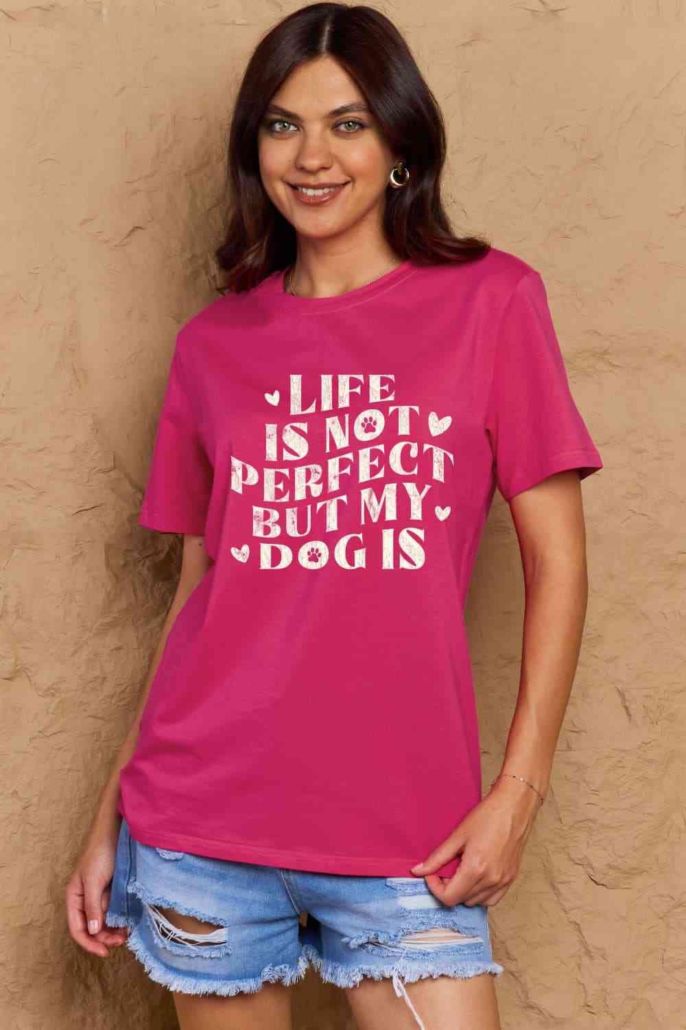 Simply Love Full Size Dog Slogan Graphic Cotton T-Shirt - TRENDMELO