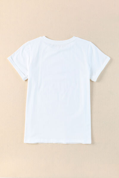 HOWDY Round Neck Short Sleeve T-Shirt - TRENDMELO