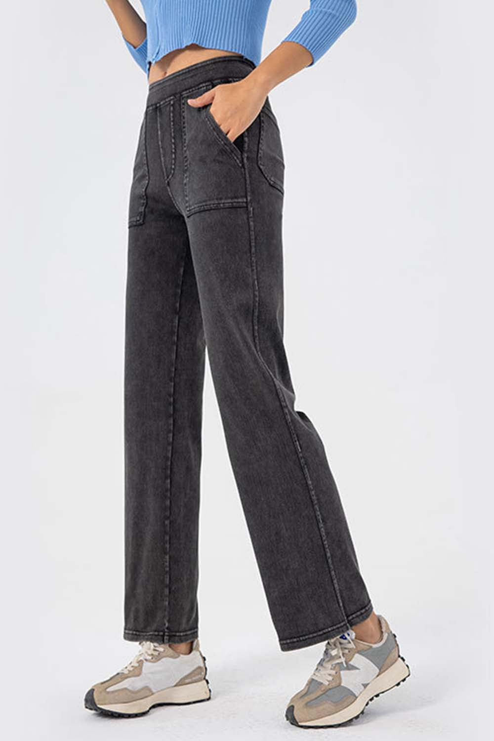 Pocketed Long Jeans - TRENDMELO