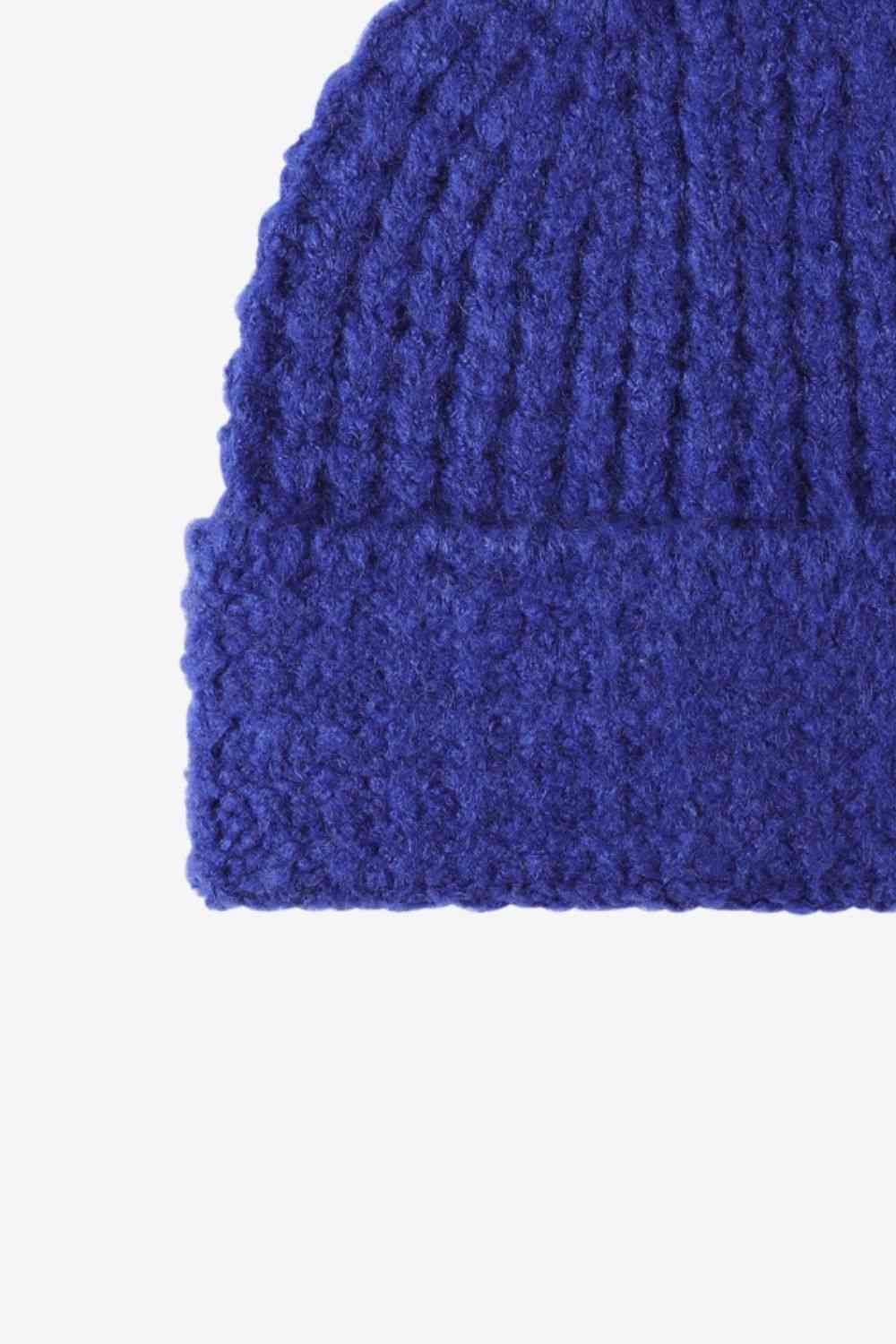 Waffle-Knit Cuff Beanie - TRENDMELO