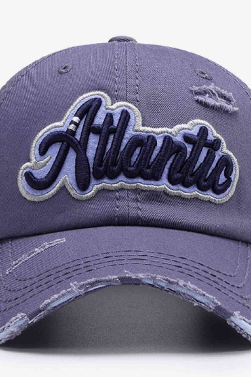 ATLANTIC Graphic Distressed Baseball Cap - TRENDMELO