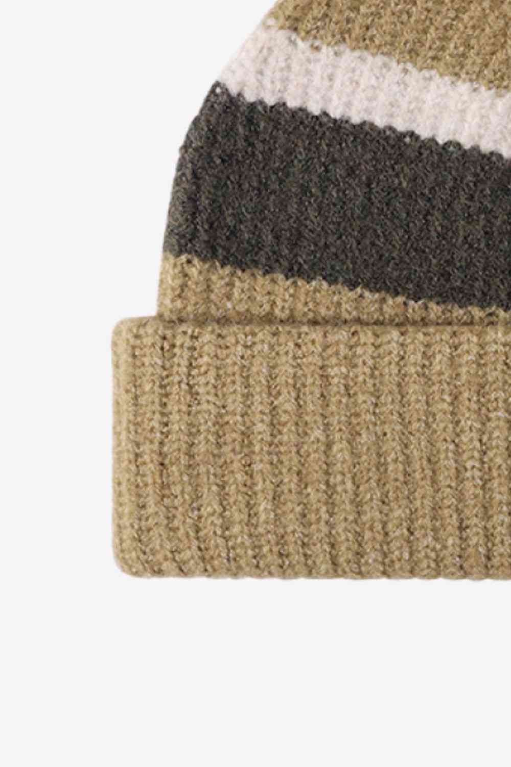 Tricolor Cuffed Knit Beanie - TRENDMELO