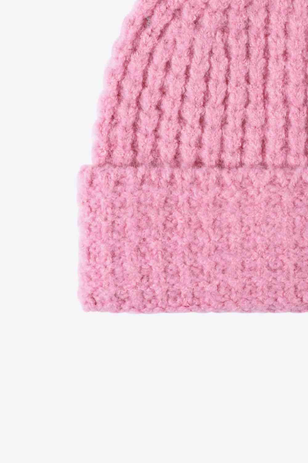 Waffle-Knit Cuff Beanie - TRENDMELO