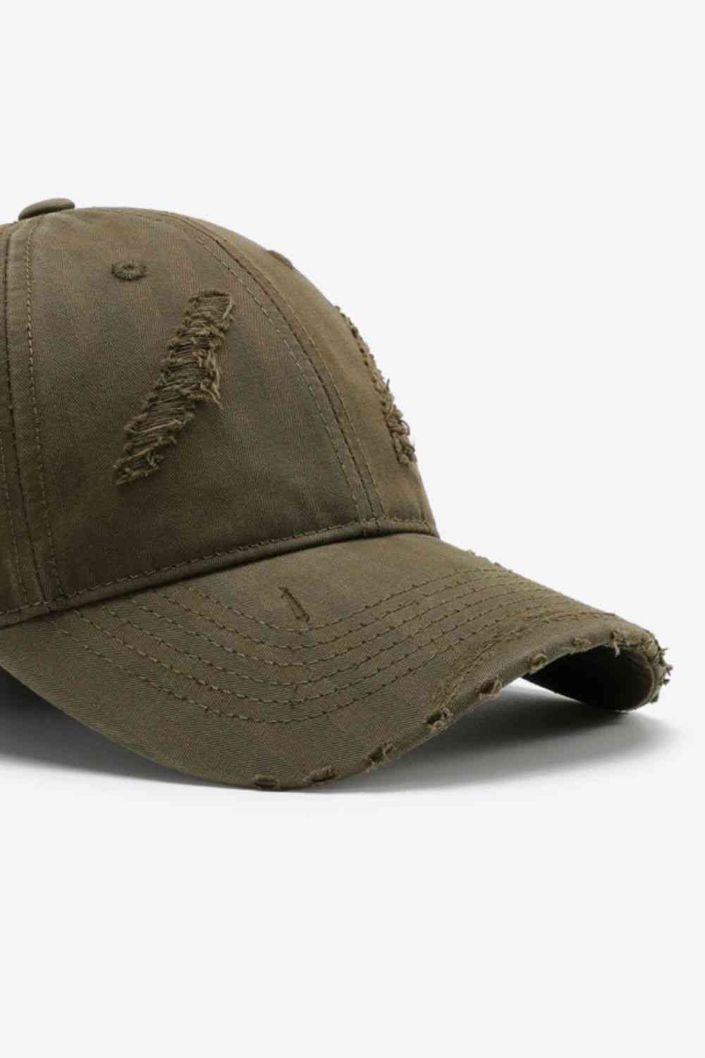 Distressed Adjustable Baseball Cap - TRENDMELO