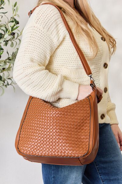 SHOMICO Weaved Vegan Leather Handbag - TRENDMELO