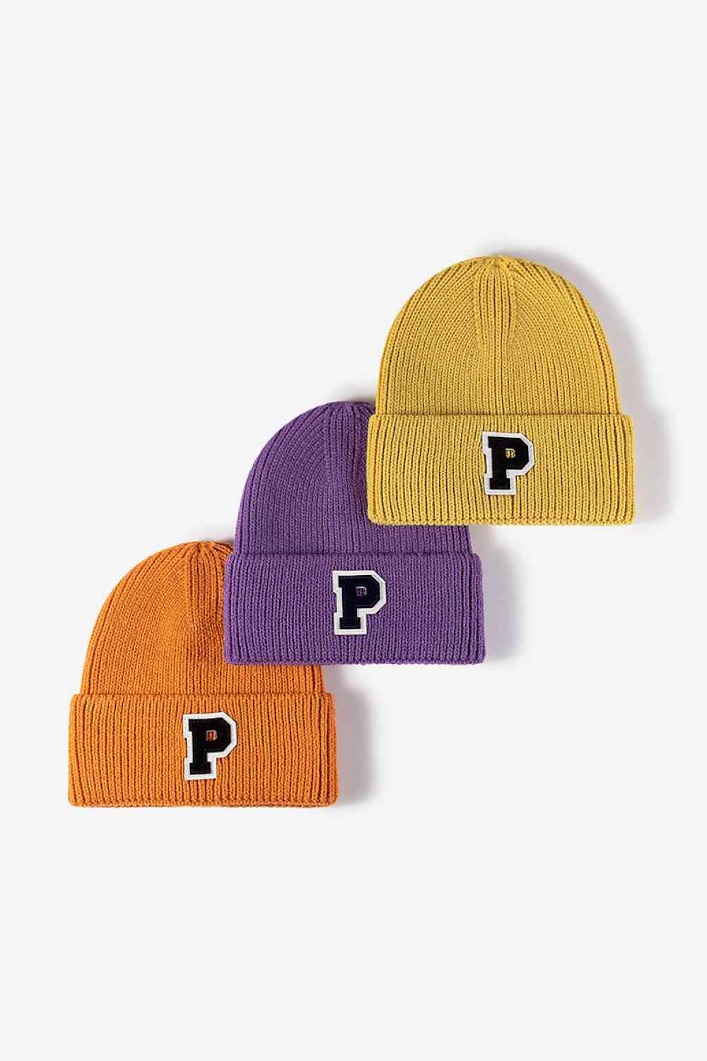 Letter Patch Cuffed Knit Beanie - TRENDMELO