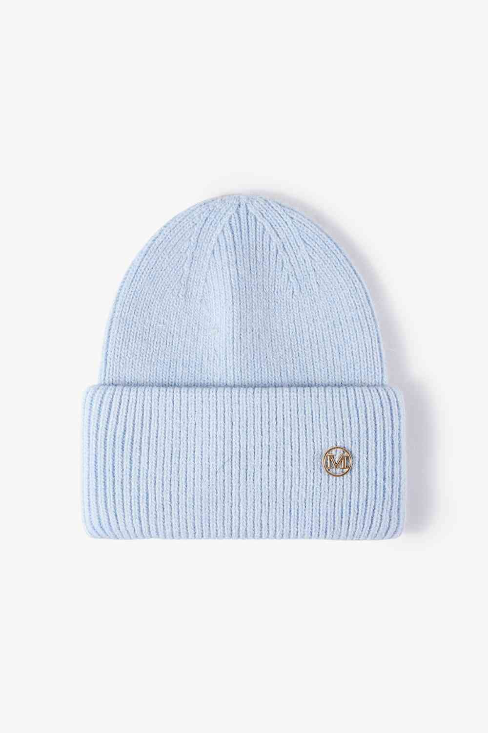 M Rib-Knit Cuff Beanie - TRENDMELO