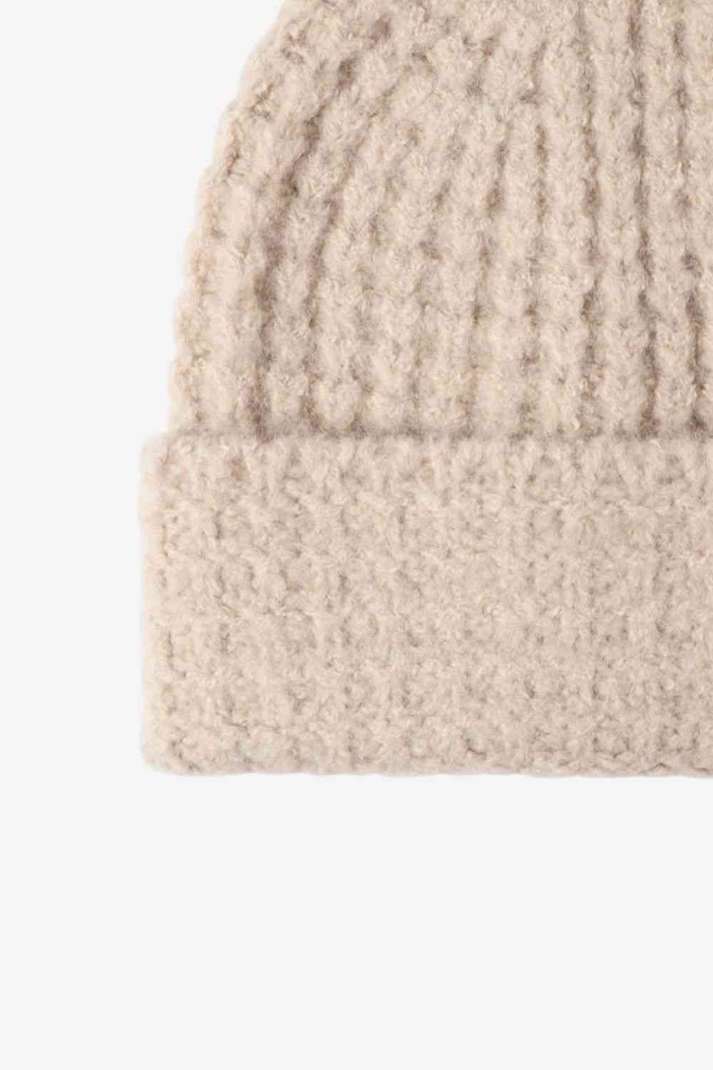 Waffle-Knit Cuff Beanie - TRENDMELO