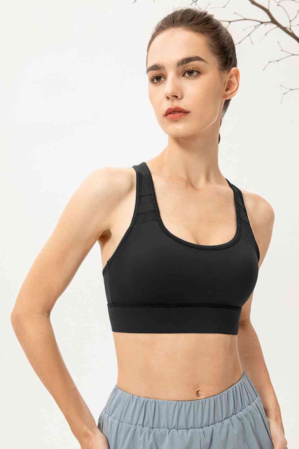 Scoop Neck Long Sports Bra - TRENDMELO