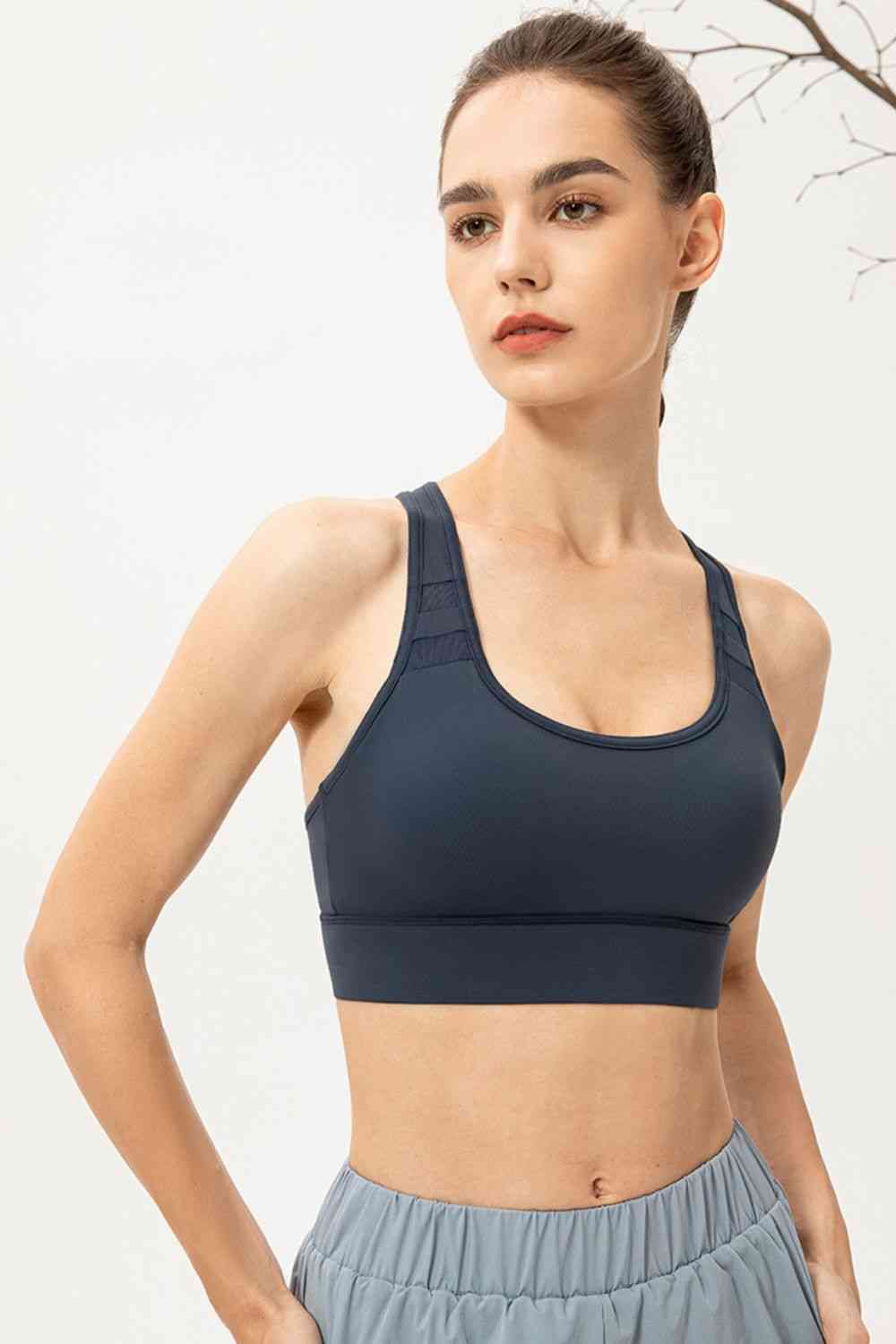 Scoop Neck Long Sports Bra - TRENDMELO