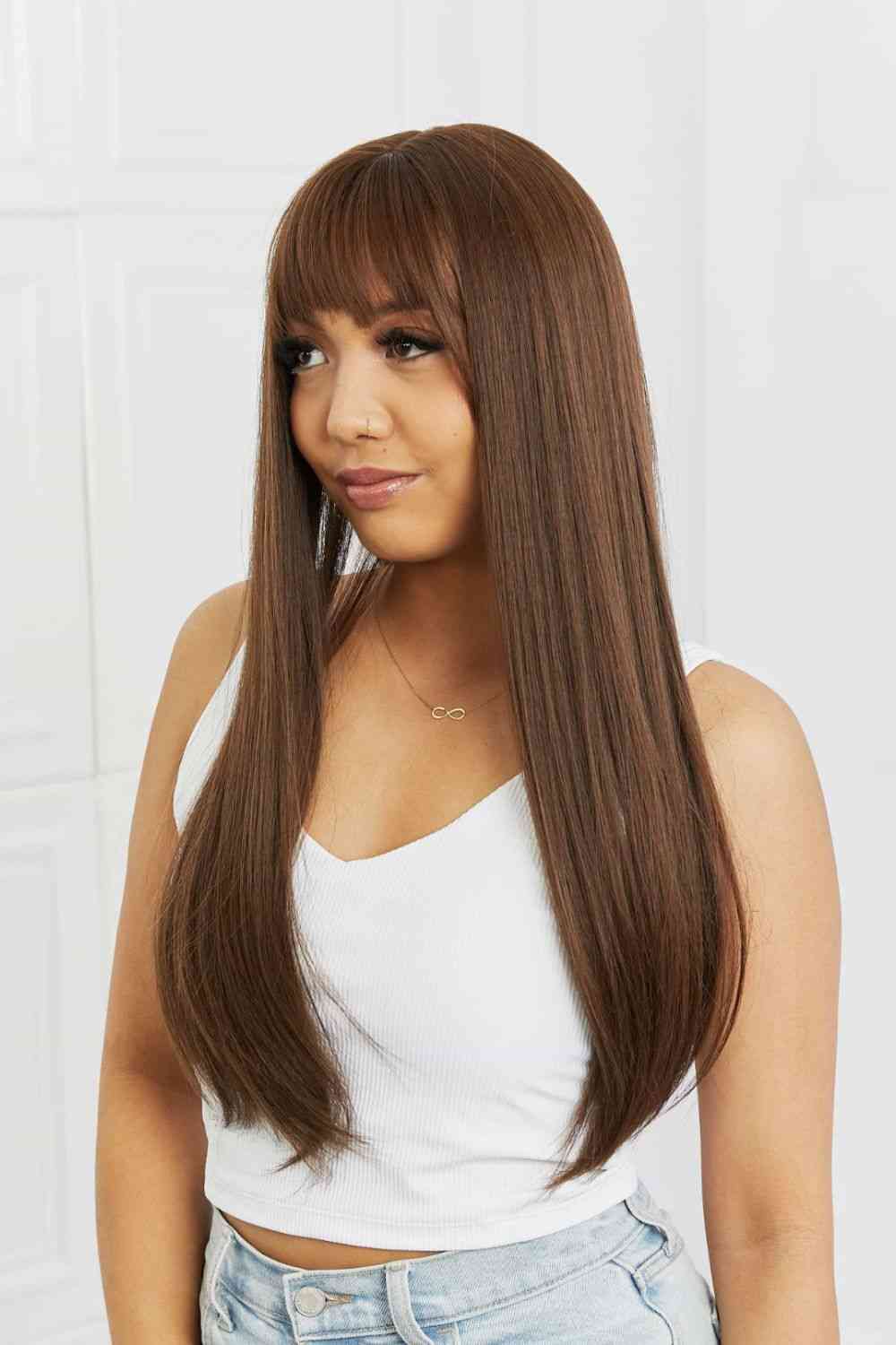 Full Machine Long Straight Synthetic Wigs 26'' - TRENDMELO