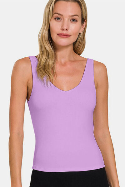 Zenana V-Neck Slim Tank - TRENDMELO