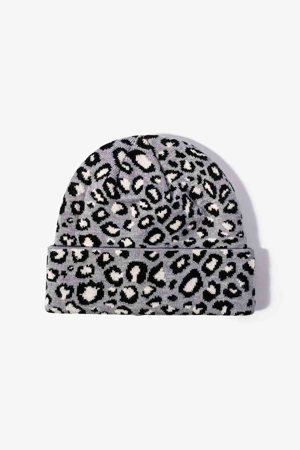 Leopard Pattern Cuffed Beanie - TRENDMELO