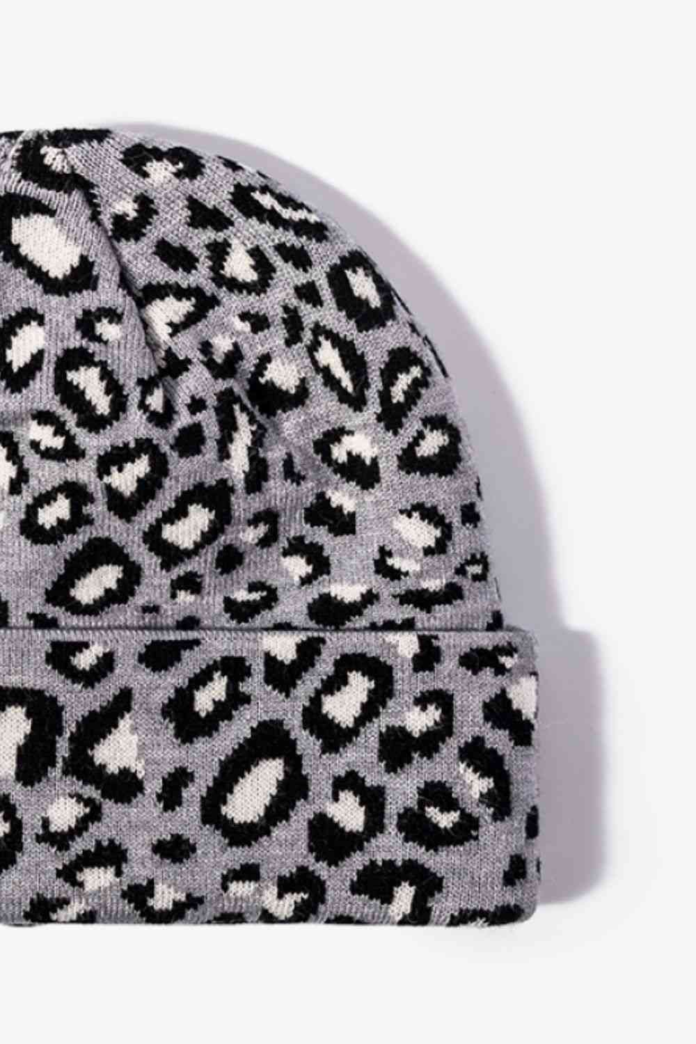 Leopard Pattern Cuffed Beanie - TRENDMELO