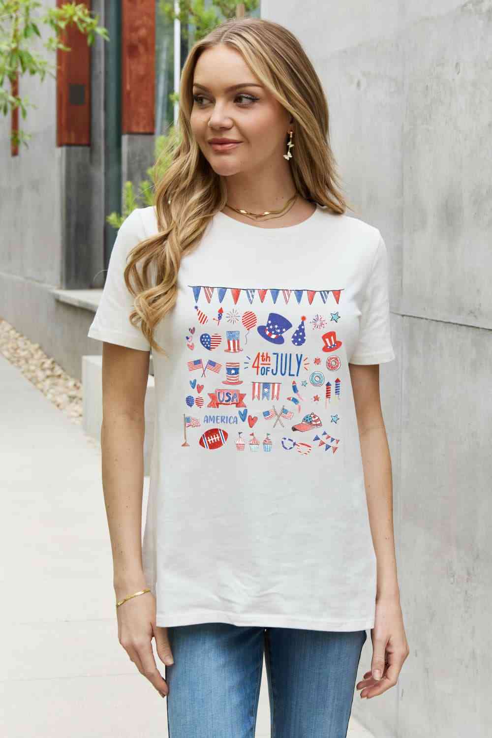 Simply Love 4TH OF JULY USA AMERICA Graphic Cotton Tee - TRENDMELO