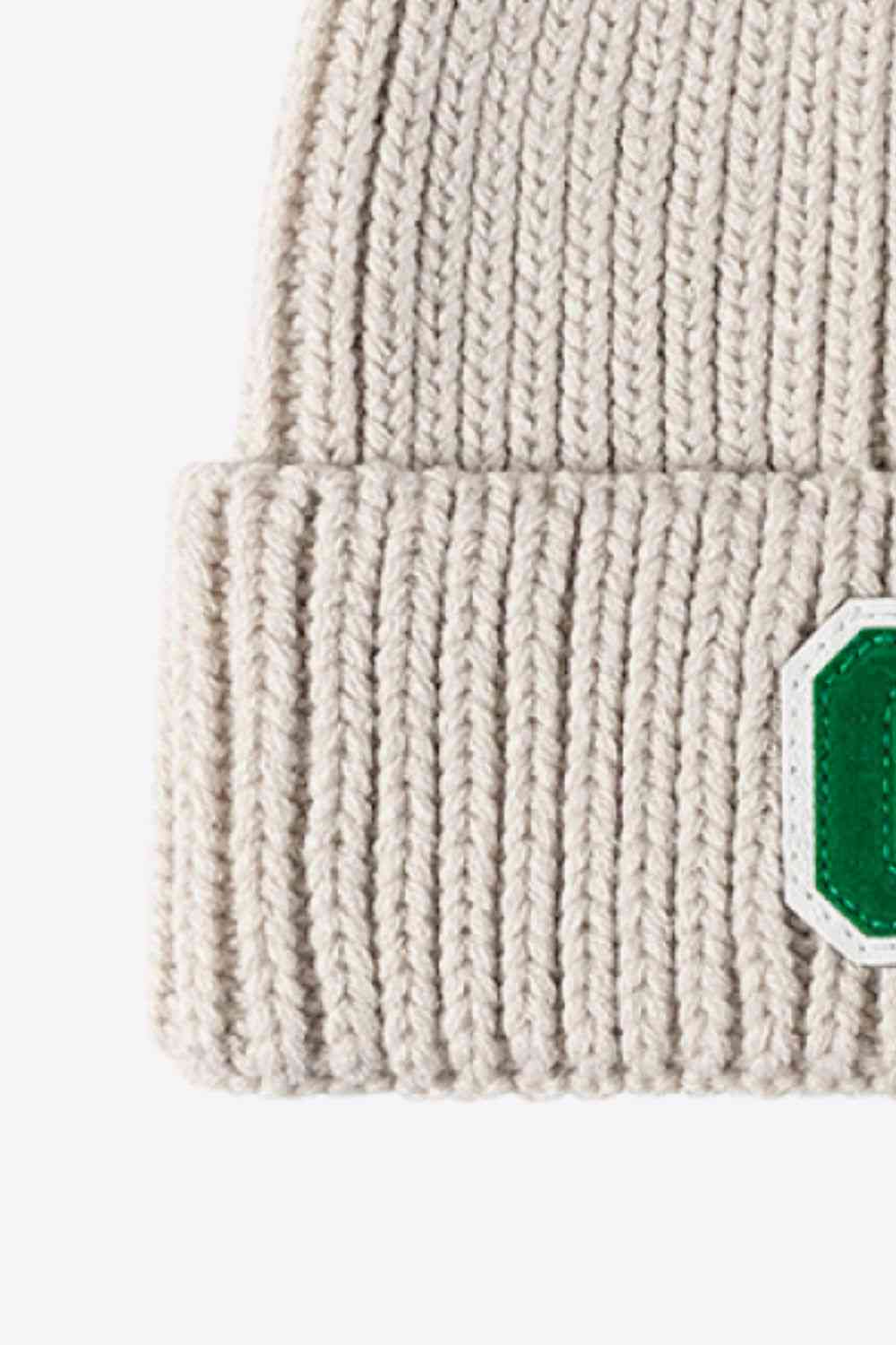 Letter C Patch Cuffed Beanie - TRENDMELO