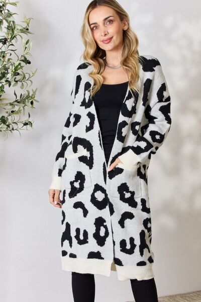 BiBi Leopard Open Front Cardigan - TRENDMELO