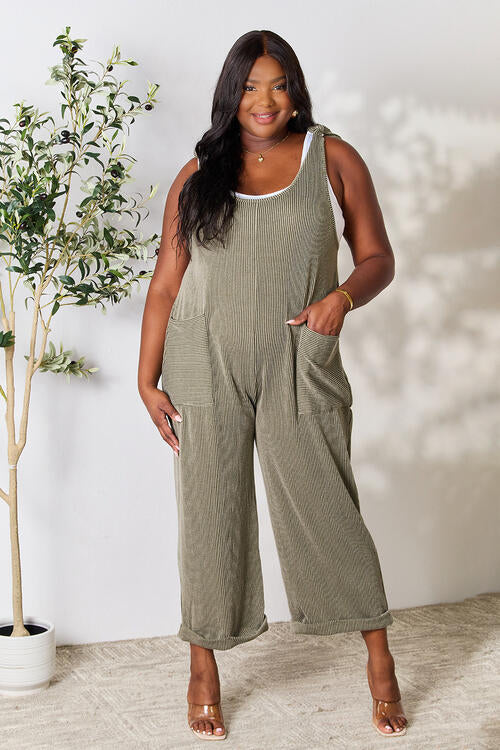 Celeste Full Size Straight Overall with Pockets - TRENDMELO