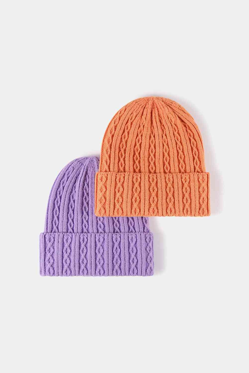 Mixed Knit Cuff Beanie - TRENDMELO