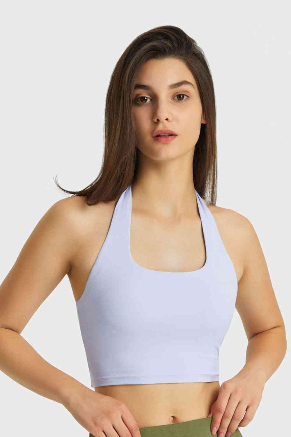 Breathable Halter Neck Sports Bra - TRENDMELO