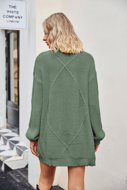 Open Front Cardigan with Pockets - TRENDMELO