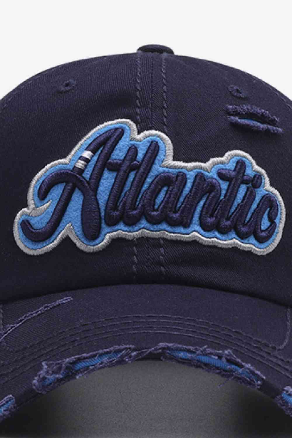 ATLANTIC Graphic Distressed Baseball Cap - TRENDMELO