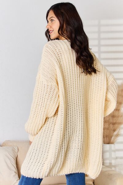 Rousseau Oversized Open Front Knit Cardigan - TRENDMELO