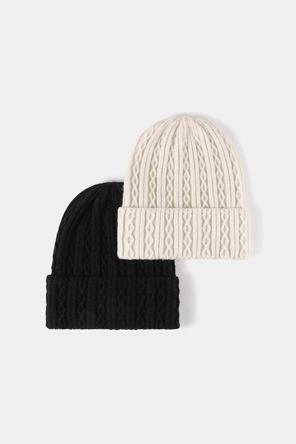 Mixed Knit Cuff Beanie - TRENDMELO