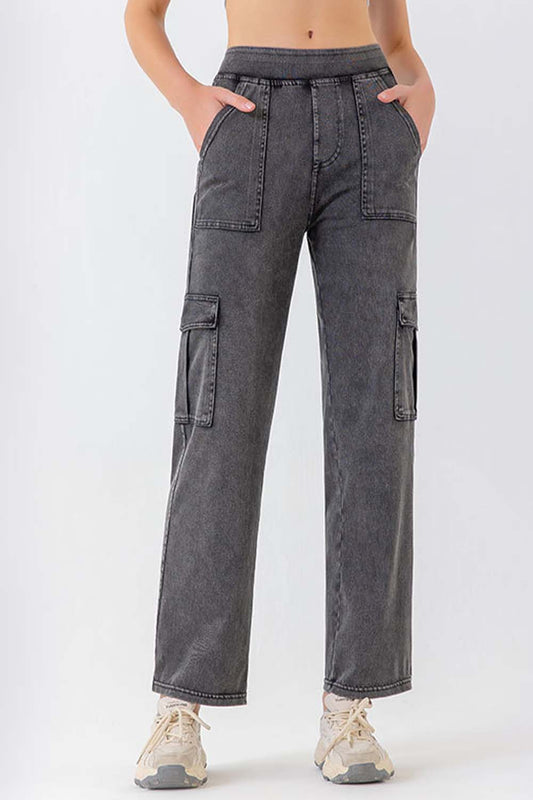 Buttoned Pocketed Long Jeans - TRENDMELO