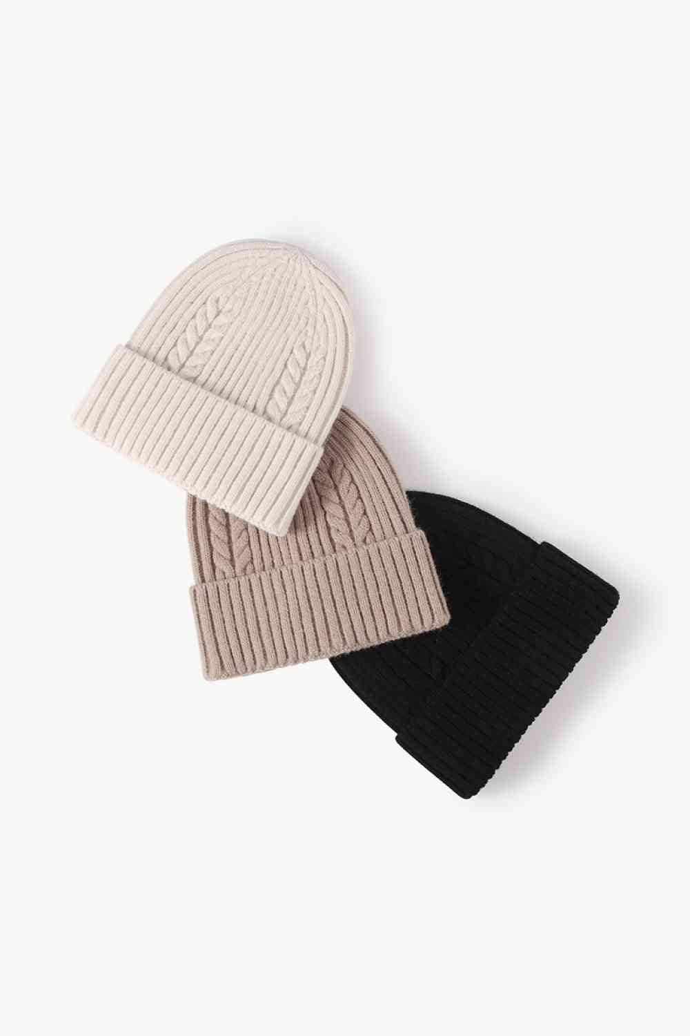 Cable-Knit Cuff Beanie - TRENDMELO