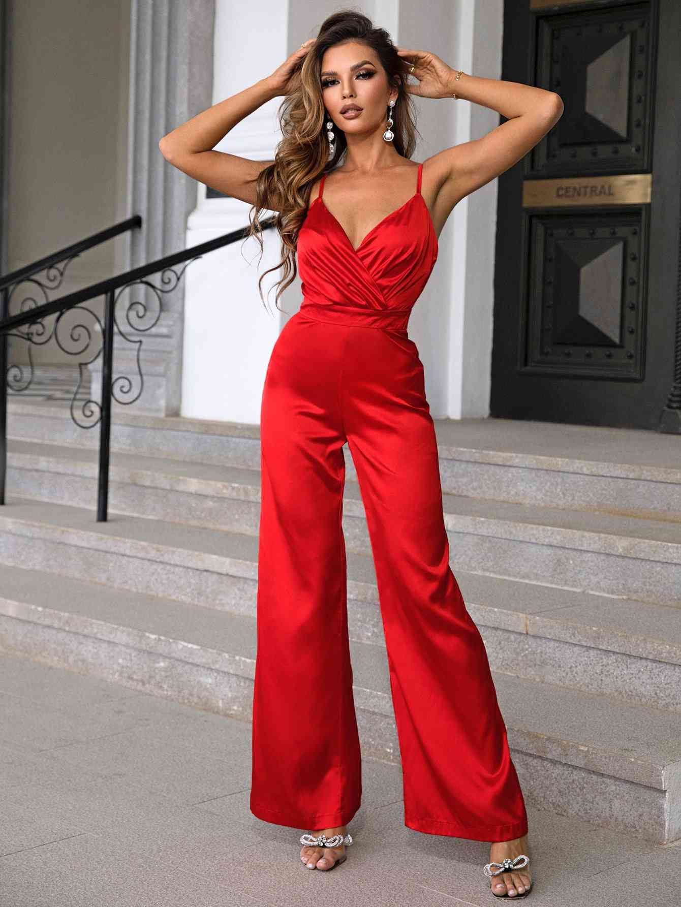 Wide Leg Spaghetti Strap Jumpsuit - TRENDMELO