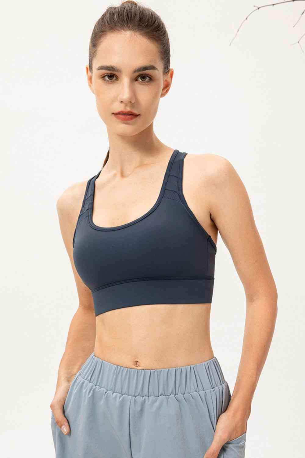 Scoop Neck Long Sports Bra - TRENDMELO