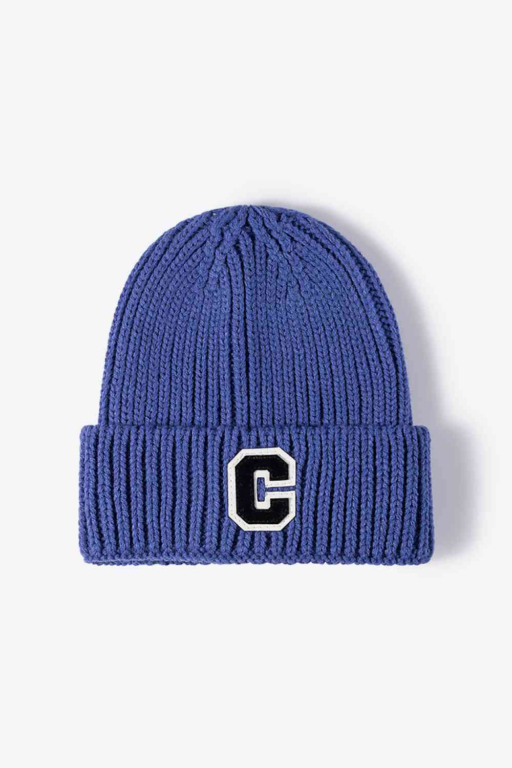 Letter C Patch Cuffed Beanie - TRENDMELO