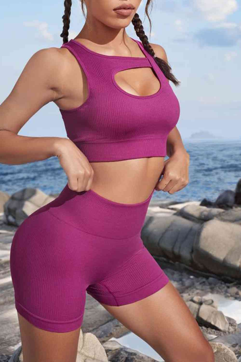 Cutout Two-Piece Sports Set - TRENDMELO