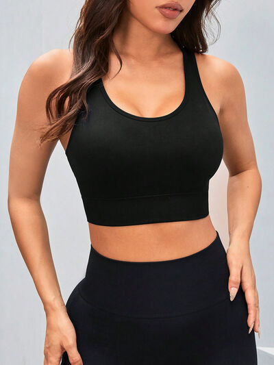 Cutout Racerback Scoop Neck Active Tank - TRENDMELO