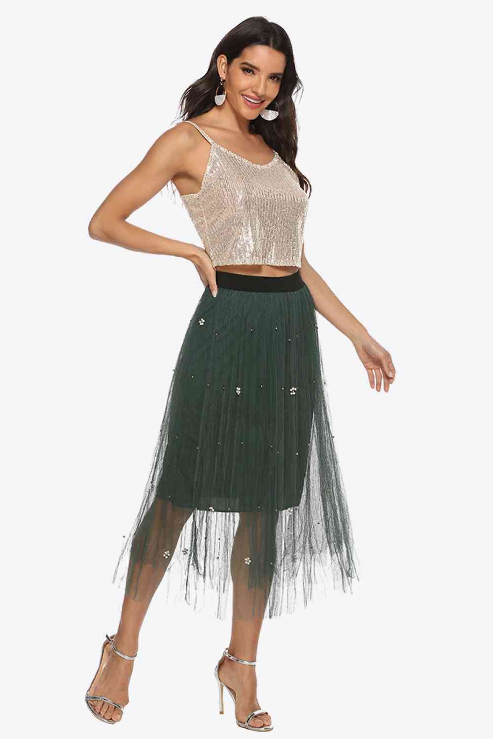 Sequin Cropped Cami - TRENDMELO