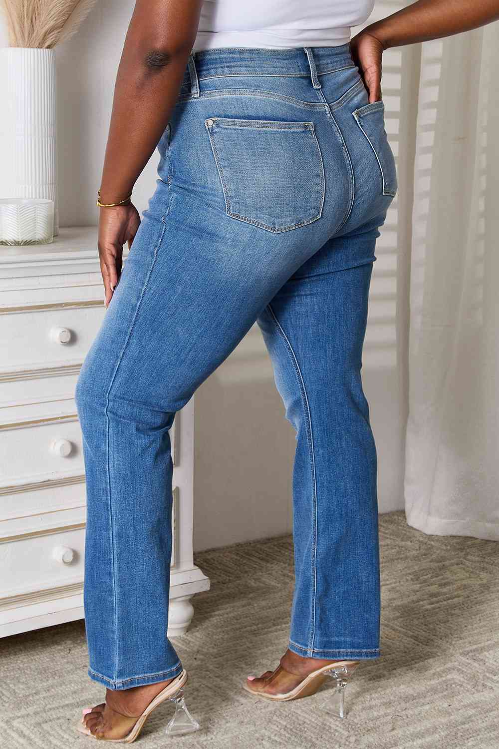 Judy Blue Full Size Bootcut Jeans with Pockets - TRENDMELO