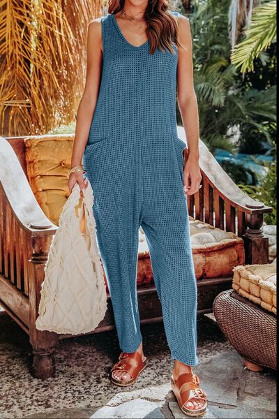 Double Take Full Size Sleeveless Straight Jumpsuit - TRENDMELO