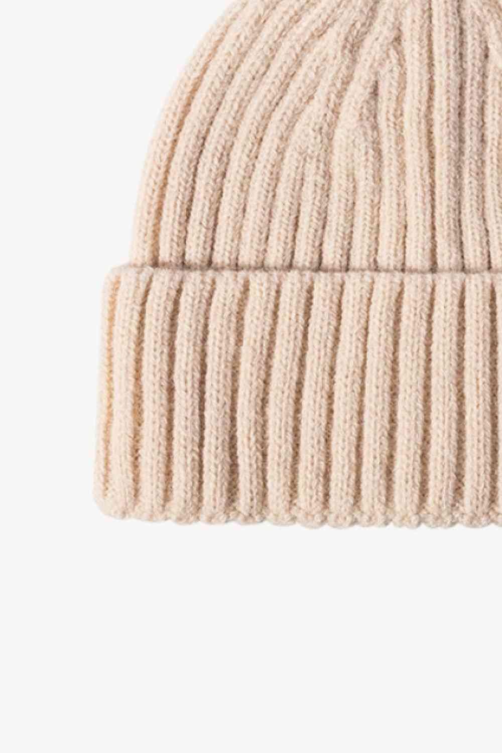 Rib-Knit Cuff Beanie - TRENDMELO