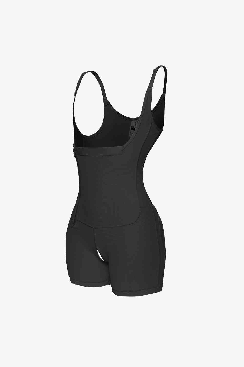 Full Size Side Zipper Under-Bust Shaping Bodysuit - TRENDMELO