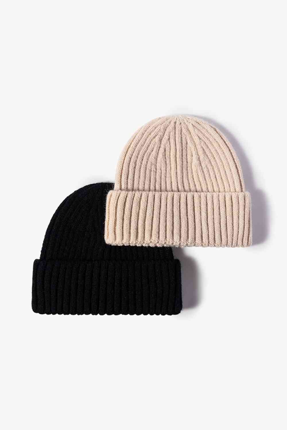 Rib-Knit Cuff Beanie - TRENDMELO