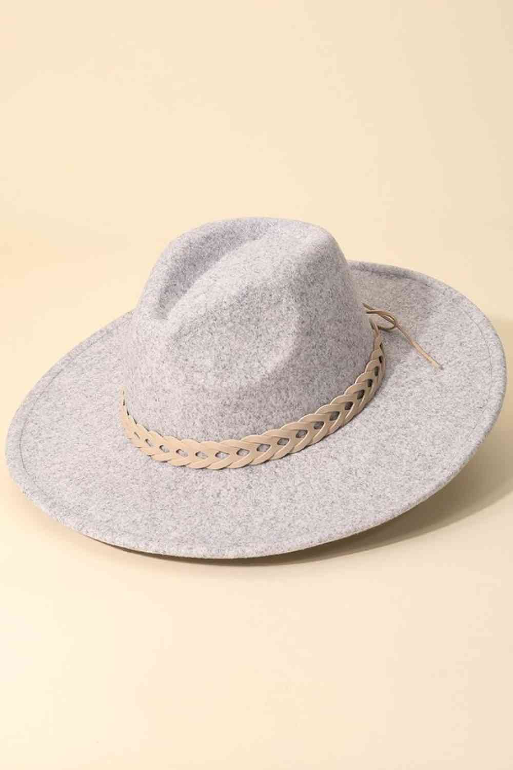 Fame Woven Together Braided Strap Fedora - TRENDMELO