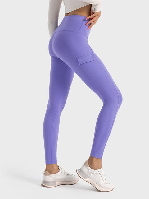 Wide Waistband Sports Leggings - TRENDMELO